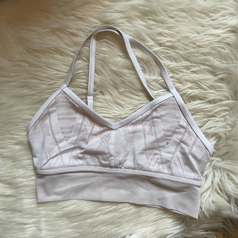 ALO Yoga Blush Pink Lace-Detail Bralette - Picture 4 of 6